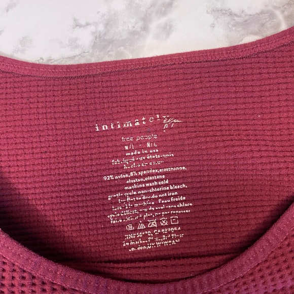 Free People Not So Basic Brami Top Burgundy Maroon Size M/L - Picture 4 of 8